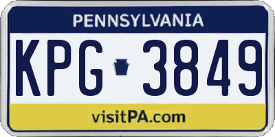 PA license plate KPG3849