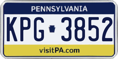 PA license plate KPG3852