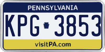 PA license plate KPG3853