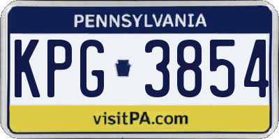 PA license plate KPG3854