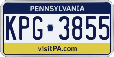 PA license plate KPG3855