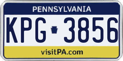 PA license plate KPG3856