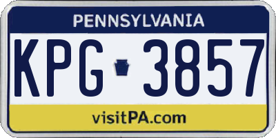 PA license plate KPG3857