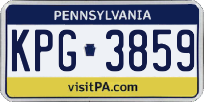 PA license plate KPG3859
