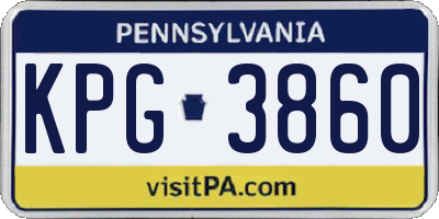PA license plate KPG3860