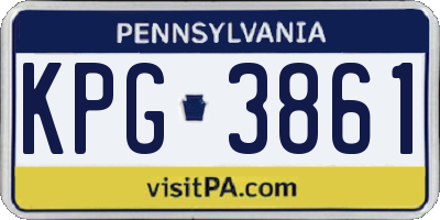 PA license plate KPG3861