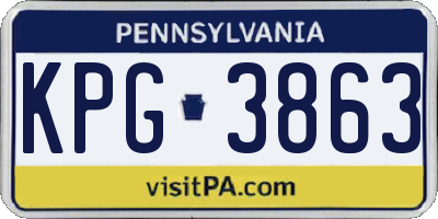PA license plate KPG3863