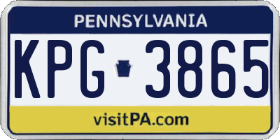 PA license plate KPG3865