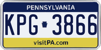 PA license plate KPG3866