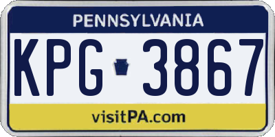 PA license plate KPG3867
