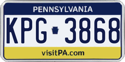 PA license plate KPG3868