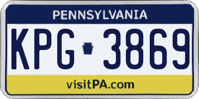 PA license plate KPG3869