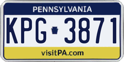 PA license plate KPG3871
