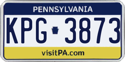 PA license plate KPG3873