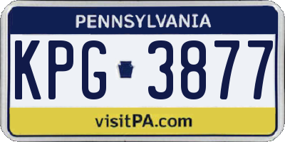 PA license plate KPG3877