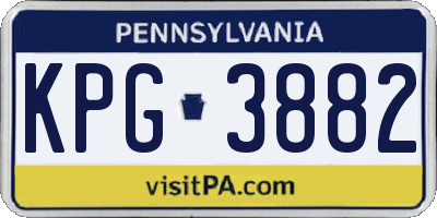 PA license plate KPG3882