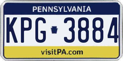 PA license plate KPG3884