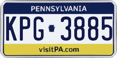 PA license plate KPG3885