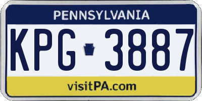 PA license plate KPG3887