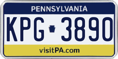 PA license plate KPG3890