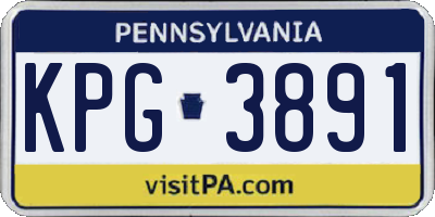 PA license plate KPG3891