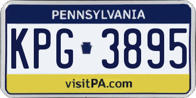 PA license plate KPG3895