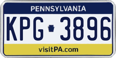 PA license plate KPG3896