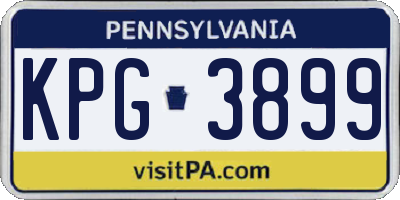 PA license plate KPG3899