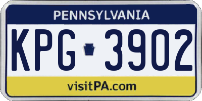 PA license plate KPG3902