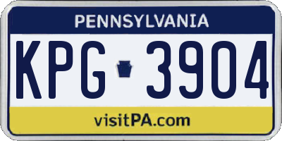 PA license plate KPG3904