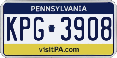 PA license plate KPG3908