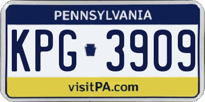 PA license plate KPG3909