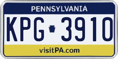 PA license plate KPG3910