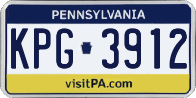 PA license plate KPG3912