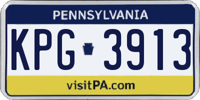 PA license plate KPG3913