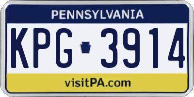 PA license plate KPG3914