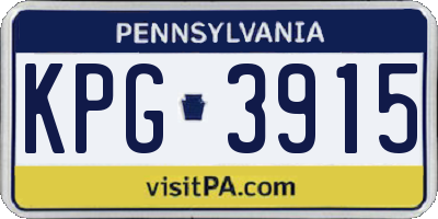 PA license plate KPG3915