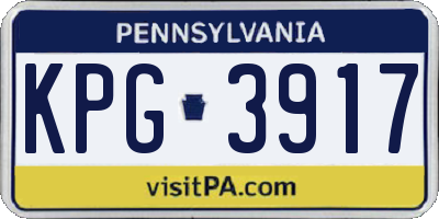 PA license plate KPG3917