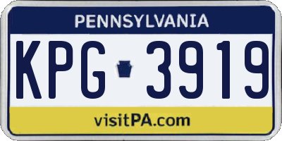 PA license plate KPG3919