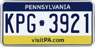 PA license plate KPG3921