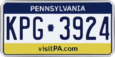 PA license plate KPG3924