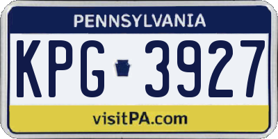 PA license plate KPG3927
