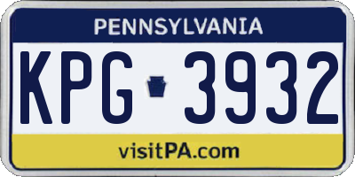 PA license plate KPG3932