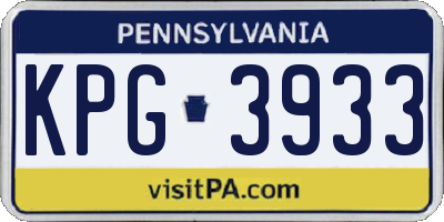PA license plate KPG3933