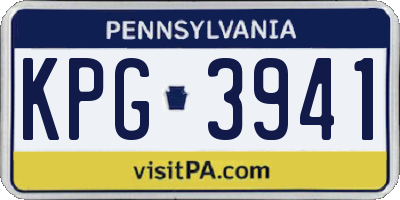 PA license plate KPG3941