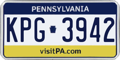 PA license plate KPG3942