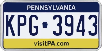 PA license plate KPG3943