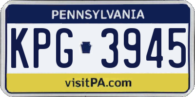 PA license plate KPG3945