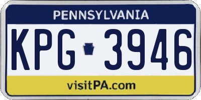 PA license plate KPG3946