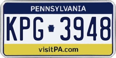 PA license plate KPG3948
